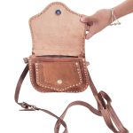 bolso de cuero crusado pequeño bicolor