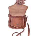 bolso de cuero crusado pequeño canela