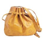 cartera bolso de cuero grande amarillo