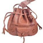 cartera bolso de cuero grande canela