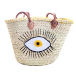 Bolso Cesta de Doum con tejido de Ojos