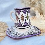 Mug Marroquí Morado - Taza de té + plato hechos a mano